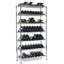 9 Bottle Adjustable Chrome Flat Metal Wine Rack (WR9035180C12C)